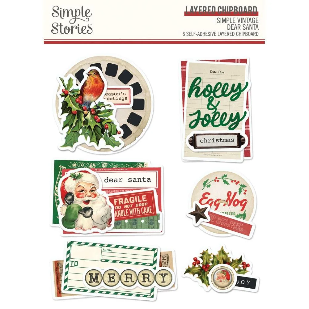 Simple Vintage Dear Santa Layered Chipboard*