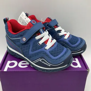 Size 7.5-8: Pediped FORCE BLUE RED Velcro SNEAKERS Vegan Shoes NEW