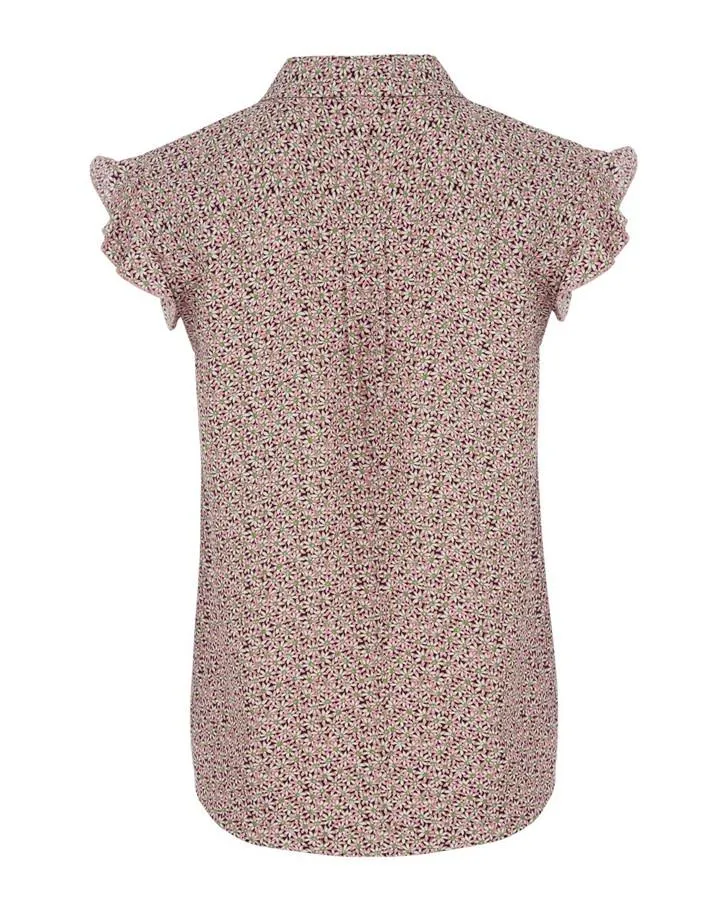 Sleeveless Ditsy Pintuck Blouse
