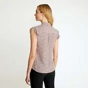 Sleeveless Ditsy Pintuck Blouse