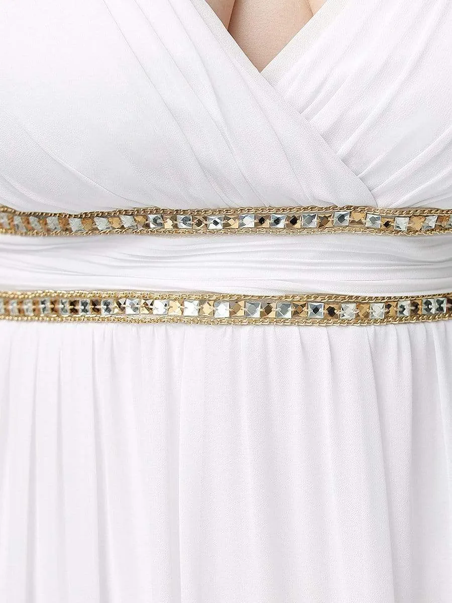 Sleeveless Grecian Style Casual Wedding Dress