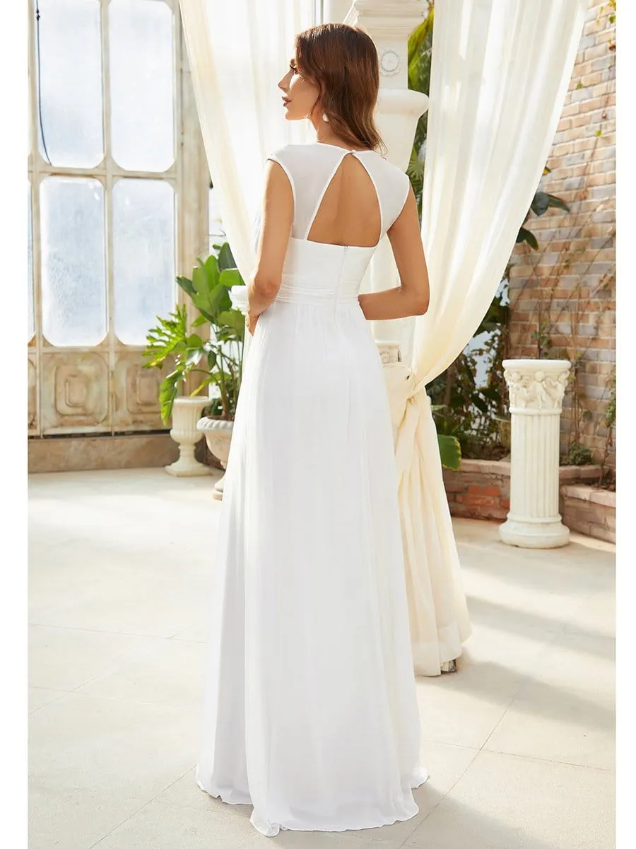 Sleeveless Grecian Style Casual Wedding Dress