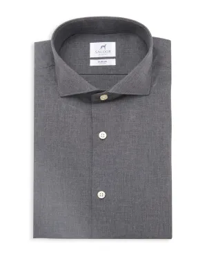 Slim fit melange cotton formal shirt