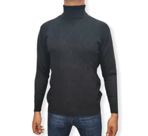 [Slim Fit] Men High Collar (Turtleneck) Pullover AE (diamond shapes) - Black