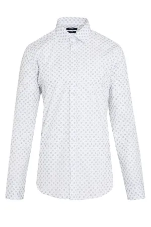 Slim Fit Printed Cotton Gray Casual Shirt