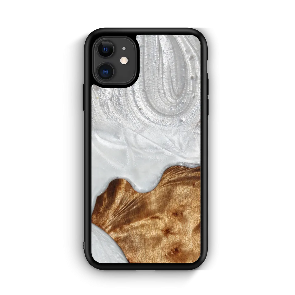 Slim Resin & Wood Phone Case (Coastline Collection - Arctic White)