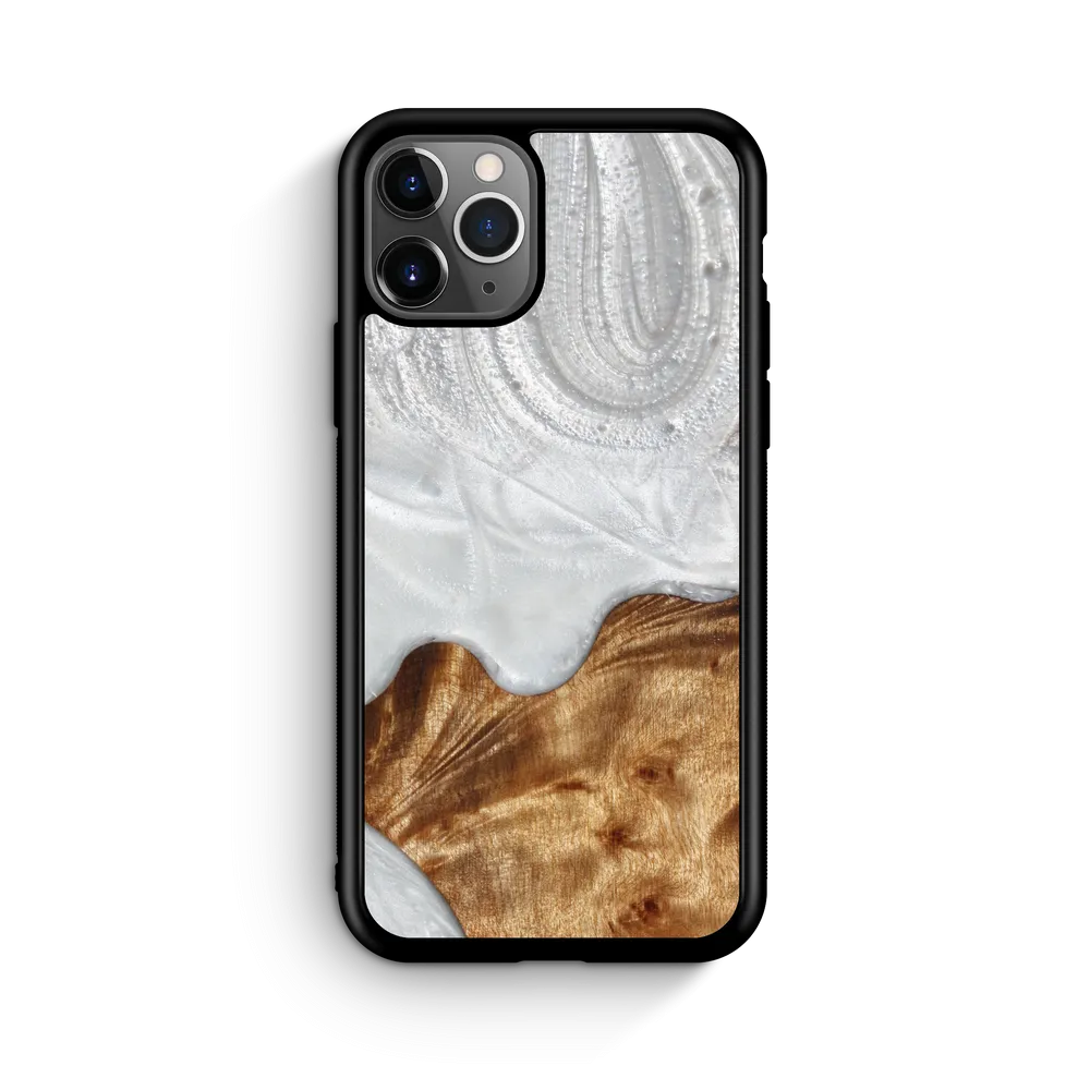 Slim Resin & Wood Phone Case (Coastline Collection - Arctic White)