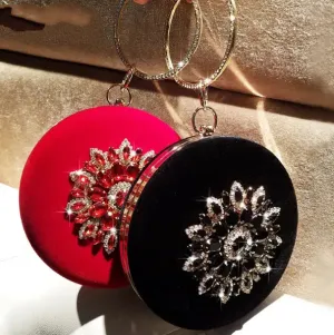 Small Black Velvet Clutch Bag