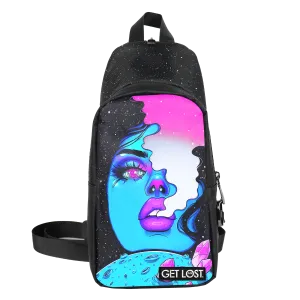 Smell-Proof Premium Convertible Shoulder Bag (GALAXY BLUE GIRL SMOKING)