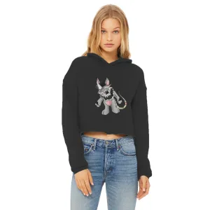 Snibble Ladies Cropped Raw Edge Hoodie
