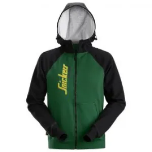Snickers&#x20;2888&#x20;AllroundWork,&#x20;Logo&#x20;Full&#x20;Zip&#x20;Hoodie&#x20;-&#x20;Forest&#x20;Green