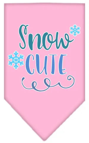 Snow Cute Screen Print Bandana Light Pink Small