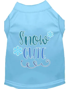 Snow Cute Screen Print Dog Shirt Baby Blue Xxxl