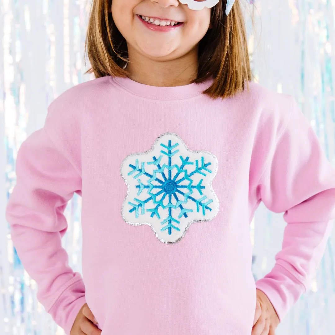 Snowflake Patch Sweatshirt - Pink