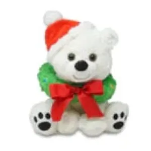 Snowy Paws: Bear with Wreath