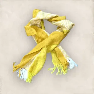 Soft yellow fringe scarf