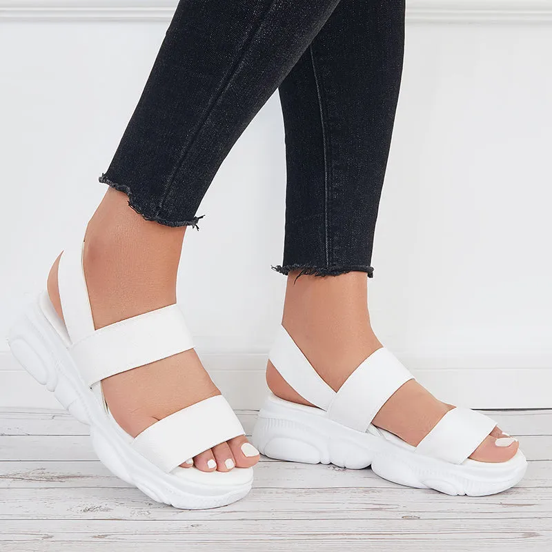 Sohiwoo Women Open Toe Soft Sole Platform Sandals Knit Sport Sandals