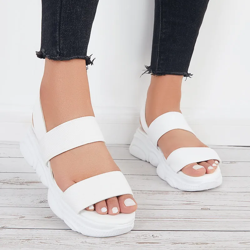 Sohiwoo Women Open Toe Soft Sole Platform Sandals Knit Sport Sandals