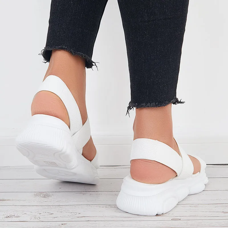 Sohiwoo Women Open Toe Soft Sole Platform Sandals Knit Sport Sandals