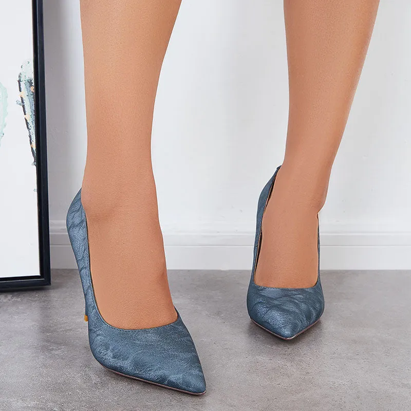 Sohiwoo Women Women Pointed Toe High Heel Pumps Classic Stilettos Dress Shoes