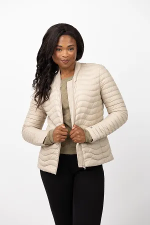 Soia & Kyo Robin-V Sustainable Slim-Fit Ultra-Lightweight Down Jacket in Hush