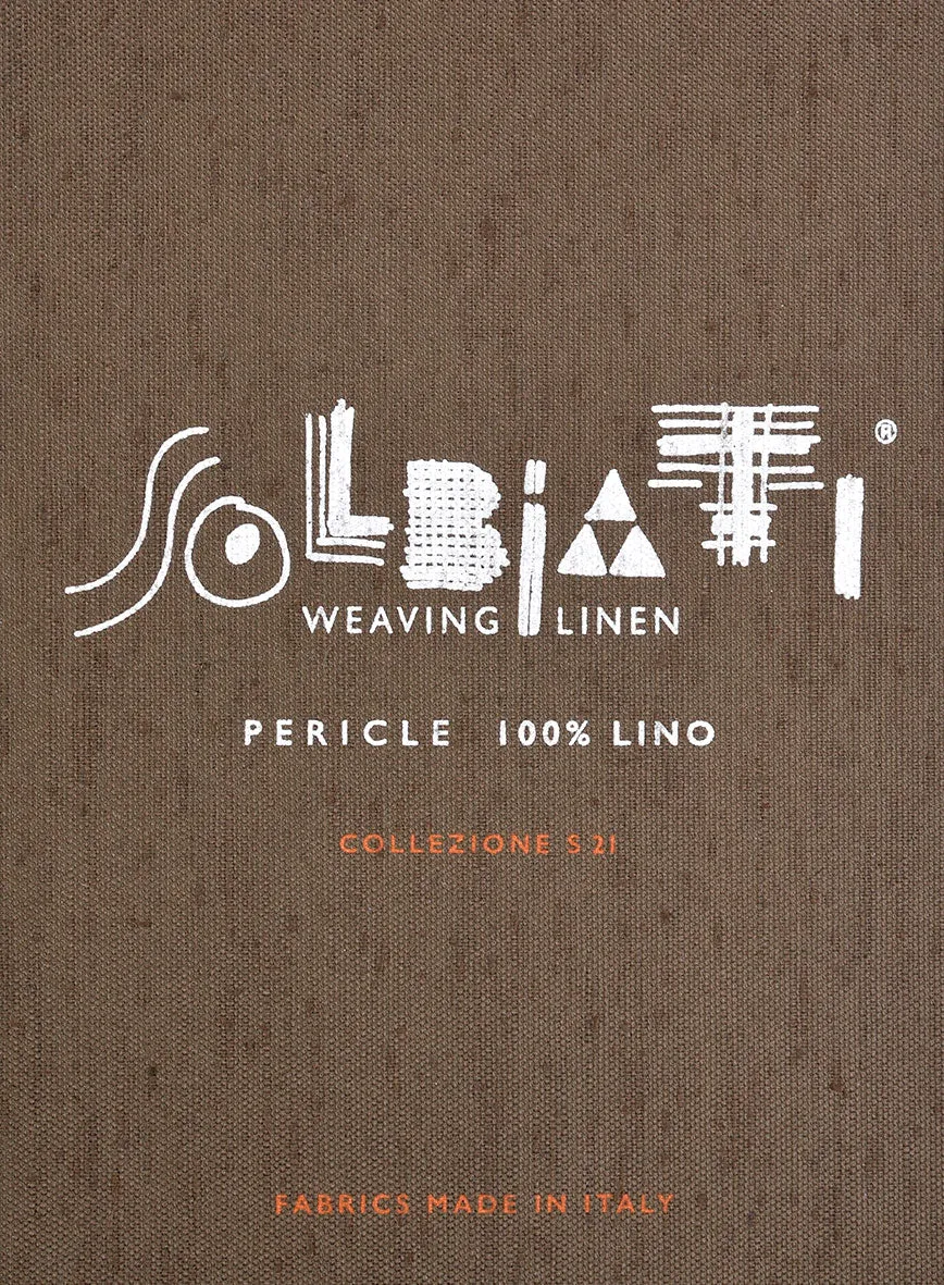 Solbiati Light Brown Herringbone Linen Suit