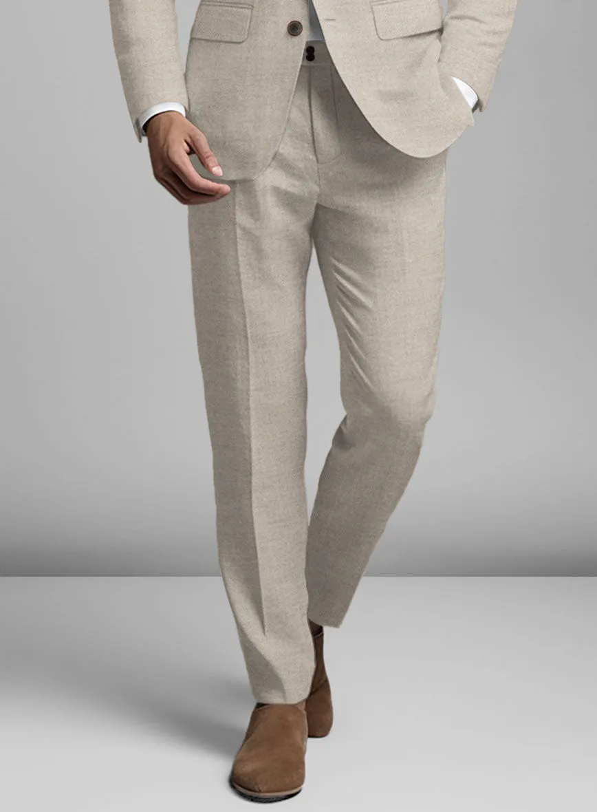 Solbiati Light Brown Herringbone Linen Suit