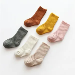 Solid Color   Warm Fleece Casual Long Socks