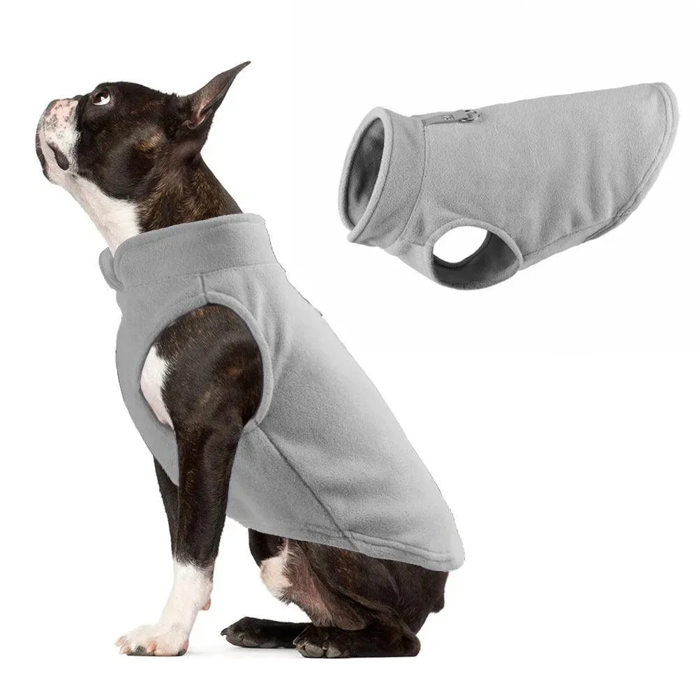 Solid Fleece Pet Vest - Thickened Dog Clothes