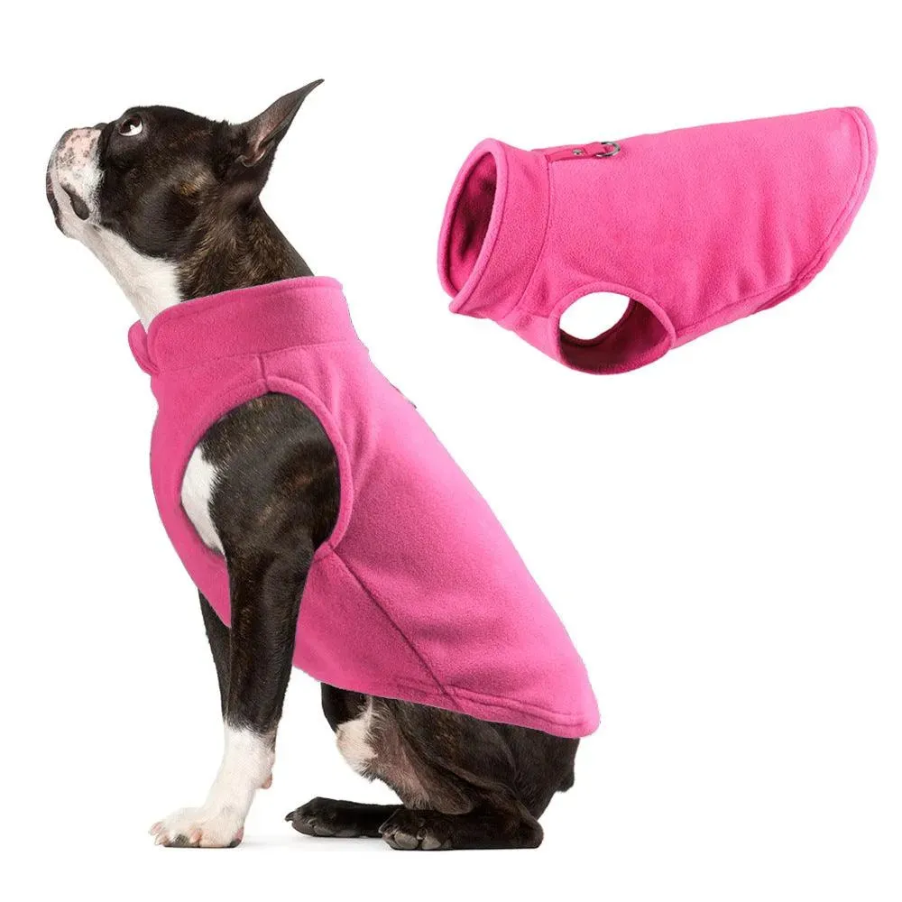 Solid Fleece Pet Vest - Thickened Dog Clothes