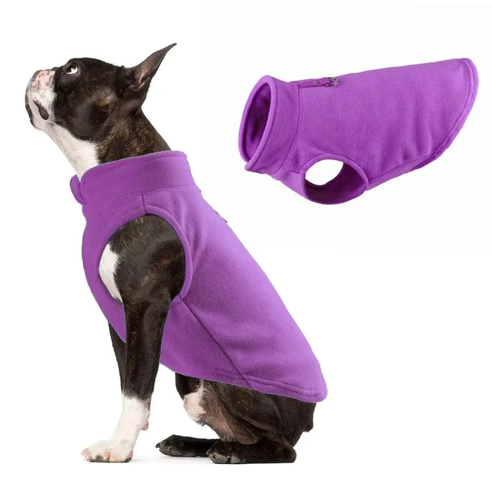 Solid Fleece Pet Vest - Thickened Dog Clothes