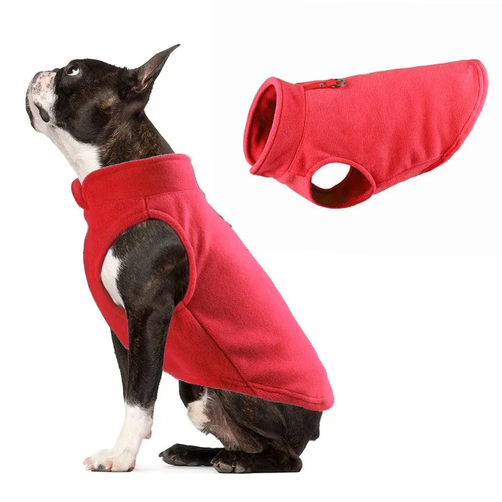 Solid Fleece Pet Vest - Thickened Dog Clothes