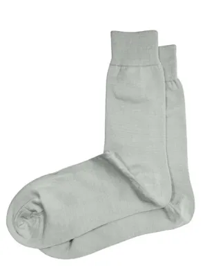 Solid Heather Grey Cotton Dress Socks By Paul Malone