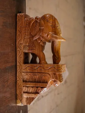 Solid Wood Elephant Compact Door Bracket