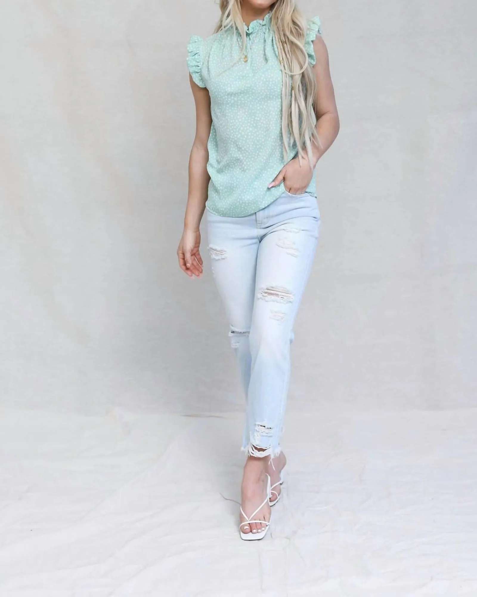 Spring Ruffle Top in Sage | Sage