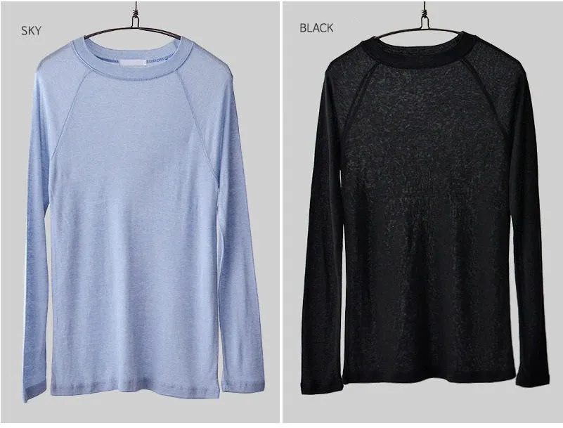 Spring Sexy Elastic Korean Style Skinny Slim Fit Long Sleeve Tops #2123