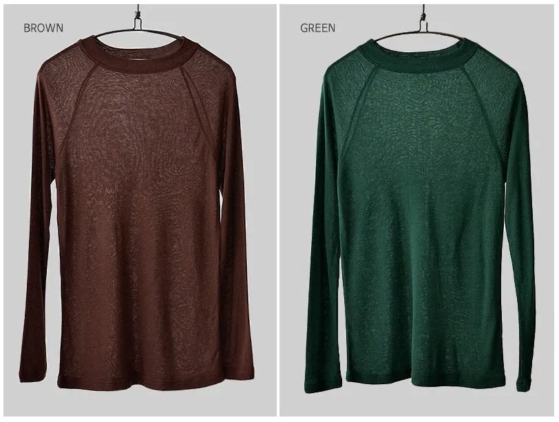 Spring Sexy Elastic Korean Style Skinny Slim Fit Long Sleeve Tops #2123