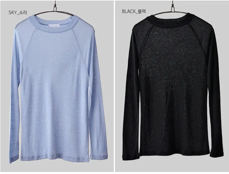 Spring Sexy Elastic Korean Style Skinny Slim Fit Long Sleeve Tops #2123