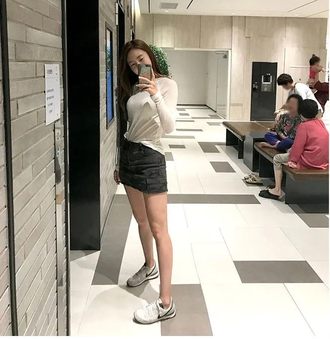 Spring Sexy Elastic Korean Style Skinny Slim Fit Long Sleeve Tops #2123