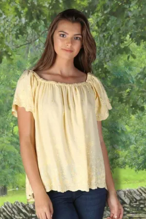 Square Neck Embroidered Blouse
