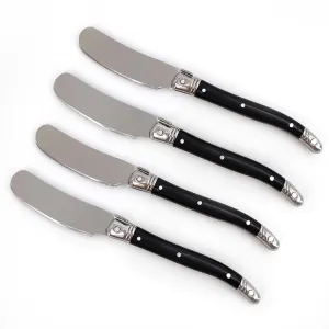 Stainless Steel Cream Knife Black Plastic Handle Butter Knife Western Tableware Small Jam Knife
