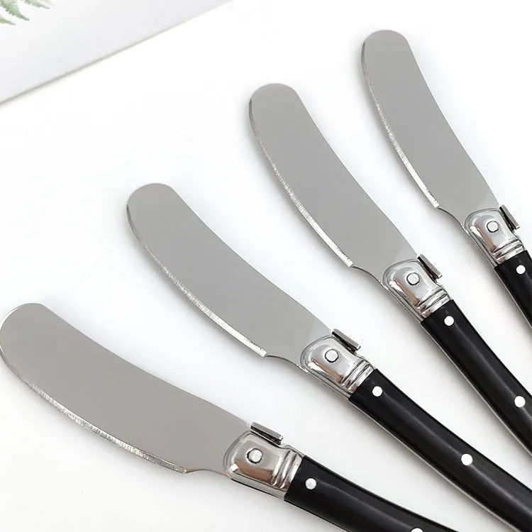 Stainless Steel Cream Knife Black Plastic Handle Butter Knife Western Tableware Small Jam Knife