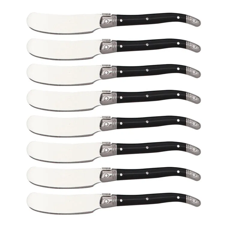 Stainless Steel Cream Knife Black Plastic Handle Butter Knife Western Tableware Small Jam Knife