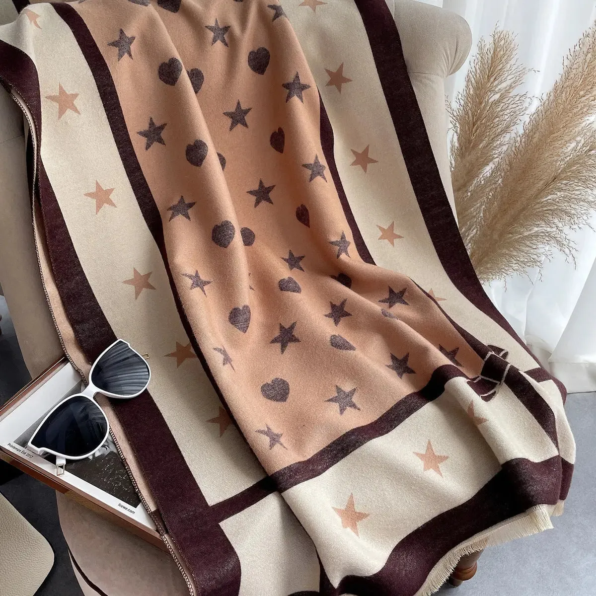 Star Thick Warmth Cashmere Korean Spring And Autumn Ladies Scarf