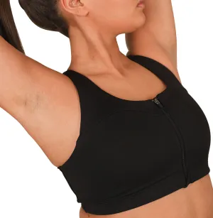StayInPlace Front Zip Sports Bra Black | Buy StayInPlace Front Zip Sports Bra Black here | Outnorth