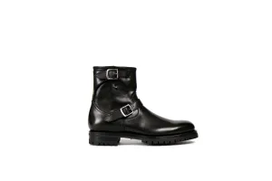Steel Black Cordovan Leather Motorcycle Boots