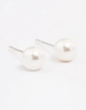 Sterling Silver Pearl Stud Earrings 5mm