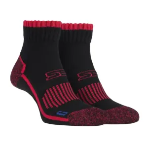 Storm bloc - 1 pair mens cotton ankle socks (6-8.5 / black red)
