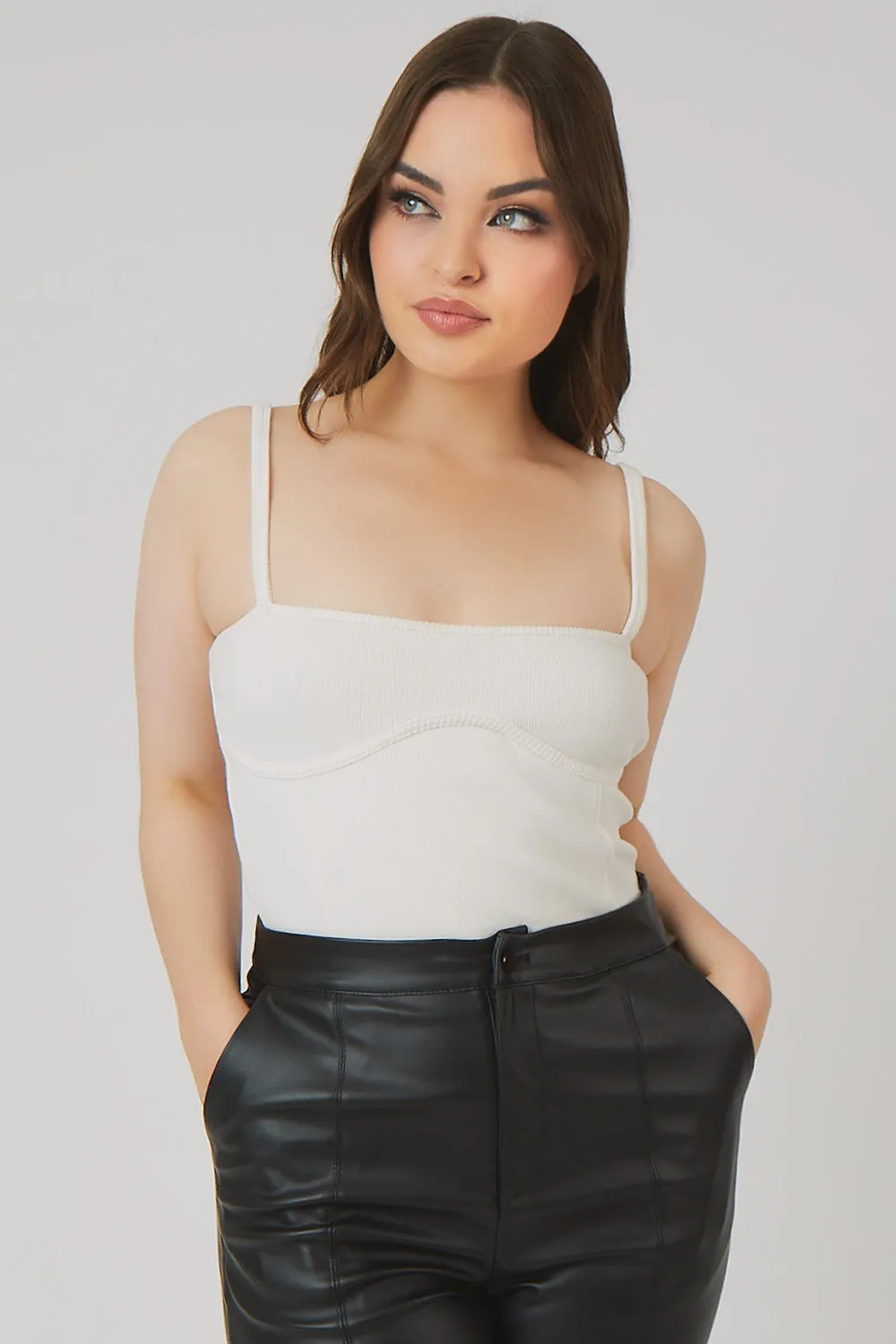 Strappy Corset Bodysuit Ecru