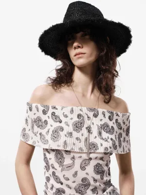 Stretchy Paisley Print Top